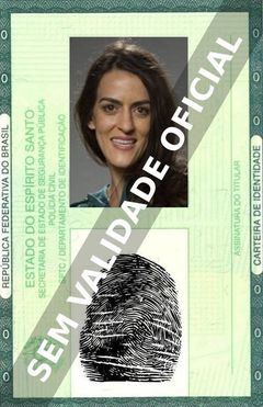Imagem hipotética representando a carteira de identidade de Luciana Paes