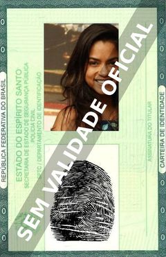 Imagem hipotética representando a carteira de identidade de Lucy Alves