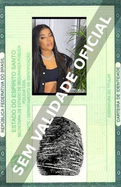 Imagem hipotética representando a carteira de identidade de Ludmilla