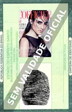 Imagem hipotética representando a carteira de identidade de Luisa Moraes