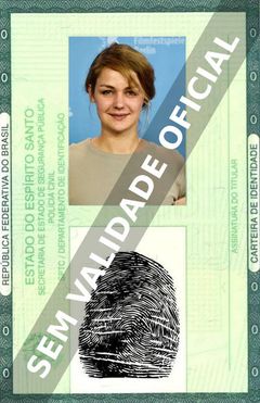 Imagem hipotética representando a carteira de identidade de Luise Heyer