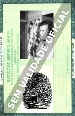 Imagem hipotética representando a carteira de identidade de Luiz Delfino
