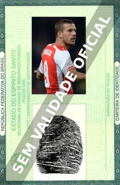 Imagem hipotética representando a carteira de identidade de Lukas Podolski