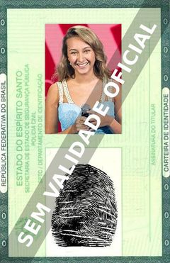 Imagem hipotética representando a carteira de identidade de Luna Maria