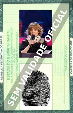 Imagem hipotética representando a carteira de identidade de Lyudmila Artemeva