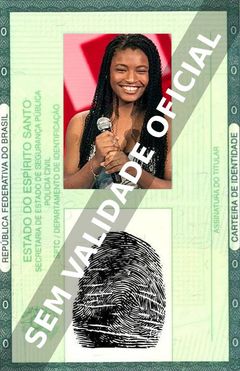 Imagem hipotética representando a carteira de identidade de Malu Cavalcanti