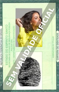 Imagem hipotética representando a carteira de identidade de Malu Perini