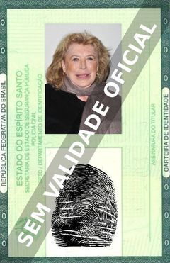 Imagem hipotética representando a carteira de identidade de Marianne Faithfull