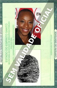 Imagem hipotética representando a carteira de identidade de Marianne Jean-Baptiste
