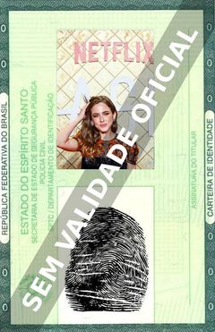 Imagem hipotética representando a carteira de identidade de Marina Salas