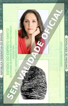 Imagem hipotética representando a carteira de identidade de Marisa Echeverria