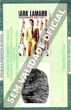 Imagem hipotética representando a carteira de identidade de Mark Lamarr