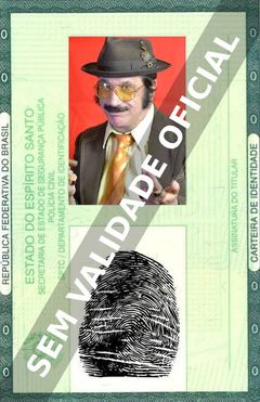 Imagem hipotética representando a carteira de identidade de Mark Taormino