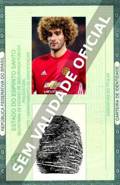 Imagem hipotética representando a carteira de identidade de Marouane Fellaini