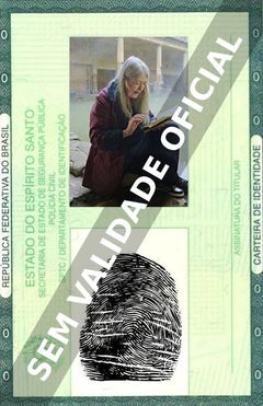 Imagem hipotética representando a carteira de identidade de Mary Beard