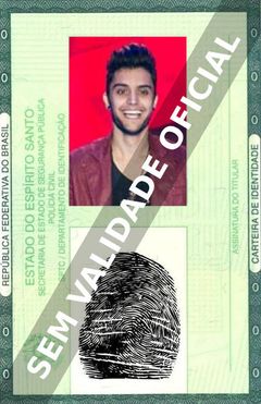 Imagem hipotética representando a carteira de identidade de Matheus Zuck