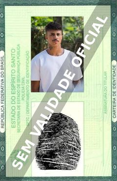 Imagem hipotética representando a carteira de identidade de MC Livinho