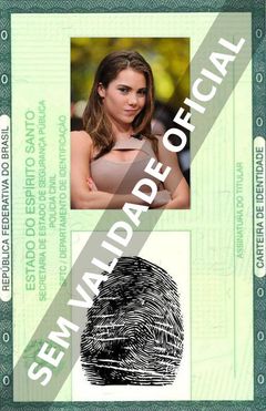Imagem hipotética representando a carteira de identidade de McKayla Maroney