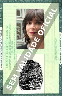Imagem hipotética representando a carteira de identidade de Mel Lisboa