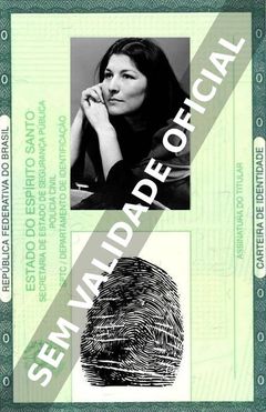 Imagem hipotética representando a carteira de identidade de Mercedes Sosa