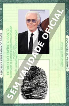 Imagem hipotética representando a carteira de identidade de Michael Des Barres