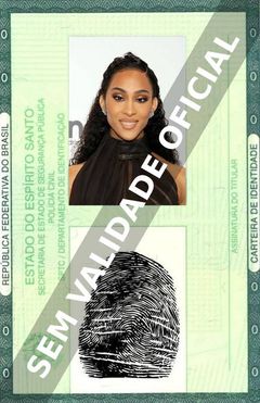 Imagem hipotética representando a carteira de identidade de Michaela Jaé (MJ) Rodriguez