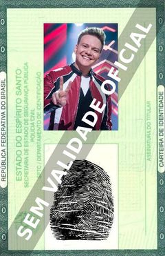 Imagem hipotética representando a carteira de identidade de Michel Teló