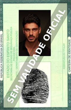 Imagem hipotética representando a carteira de identidade de Michele Morrone