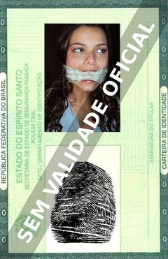 Imagem hipotética representando a carteira de identidade de Milena Toscano