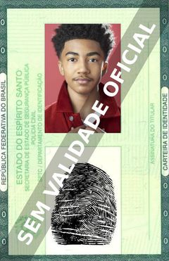Imagem hipotética representando a carteira de identidade de Miles Brown