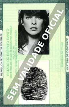 Imagem hipotética representando a carteira de identidade de Milla Jovovich