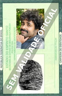 Imagem hipotética representando a carteira de identidade de Miloud Mourad Benamara