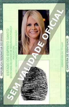 Imagem hipotética representando a carteira de identidade de Monique Evans