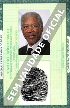 Imagem hipotética representando a carteira de identidade de Morgan Freeman