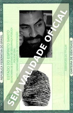 Imagem hipotética representando a carteira de identidade de Mubashir Bashir Beigh