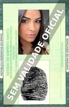 Imagem hipotética representando a carteira de identidade de Munik Nunes