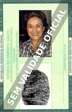 Imagem hipotética representando a carteira de identidade de Nair Bello