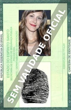 Imagem hipotética representando a carteira de identidade de Natalie Gold