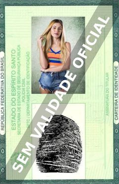 Imagem hipotética representando a carteira de identidade de Nathalia Altenbernd