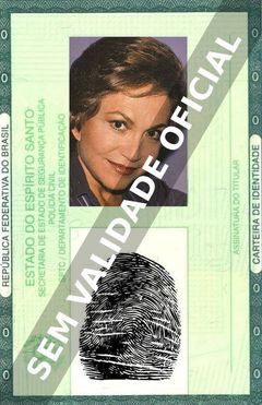 Imagem hipotética representando a carteira de identidade de Nathália Timberg