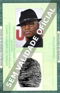 Imagem hipotética representando a carteira de identidade de Ne-Yo