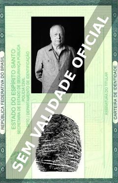 Imagem hipotética representando a carteira de identidade de Nelson Pereira dos Santos
