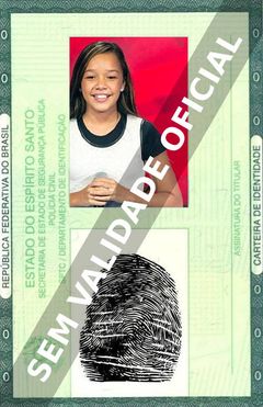 Imagem hipotética representando a carteira de identidade de Nicole Luz