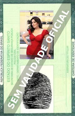 Imagem hipotética representando a carteira de identidade de Nigella Lawson