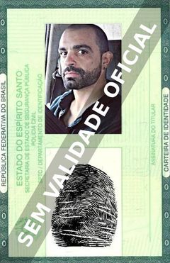 Imagem hipotética representando a carteira de identidade de Odín Ayala