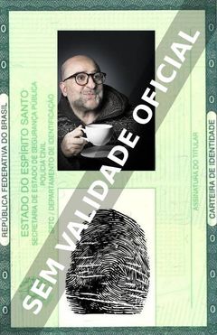 Imagem hipotética representando a carteira de identidade de Omid Djalili