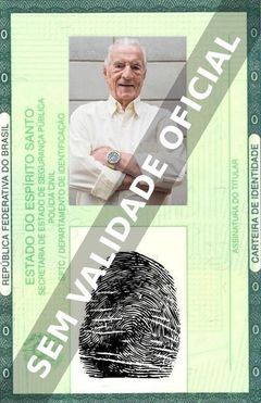 Imagem hipotética representando a carteira de identidade de Orlando Drummond