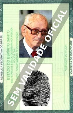 Imagem hipotética representando a carteira de identidade de Osvaldo Pugliese