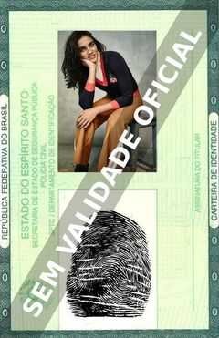 Imagem hipotética representando a carteira de identidade de P.V. Sindhu