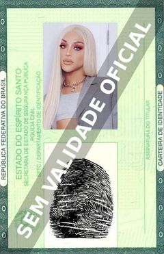Imagem hipotética representando a carteira de identidade de Pabllo Vittar
